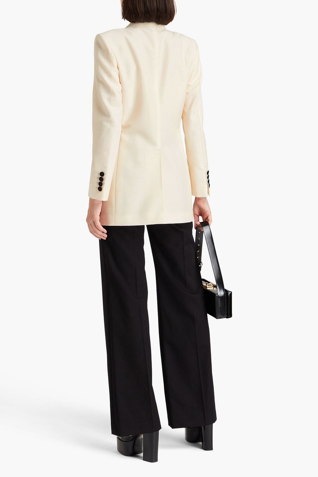 GUCCI Double-breasted two-tone wool and mohair-blend blazer