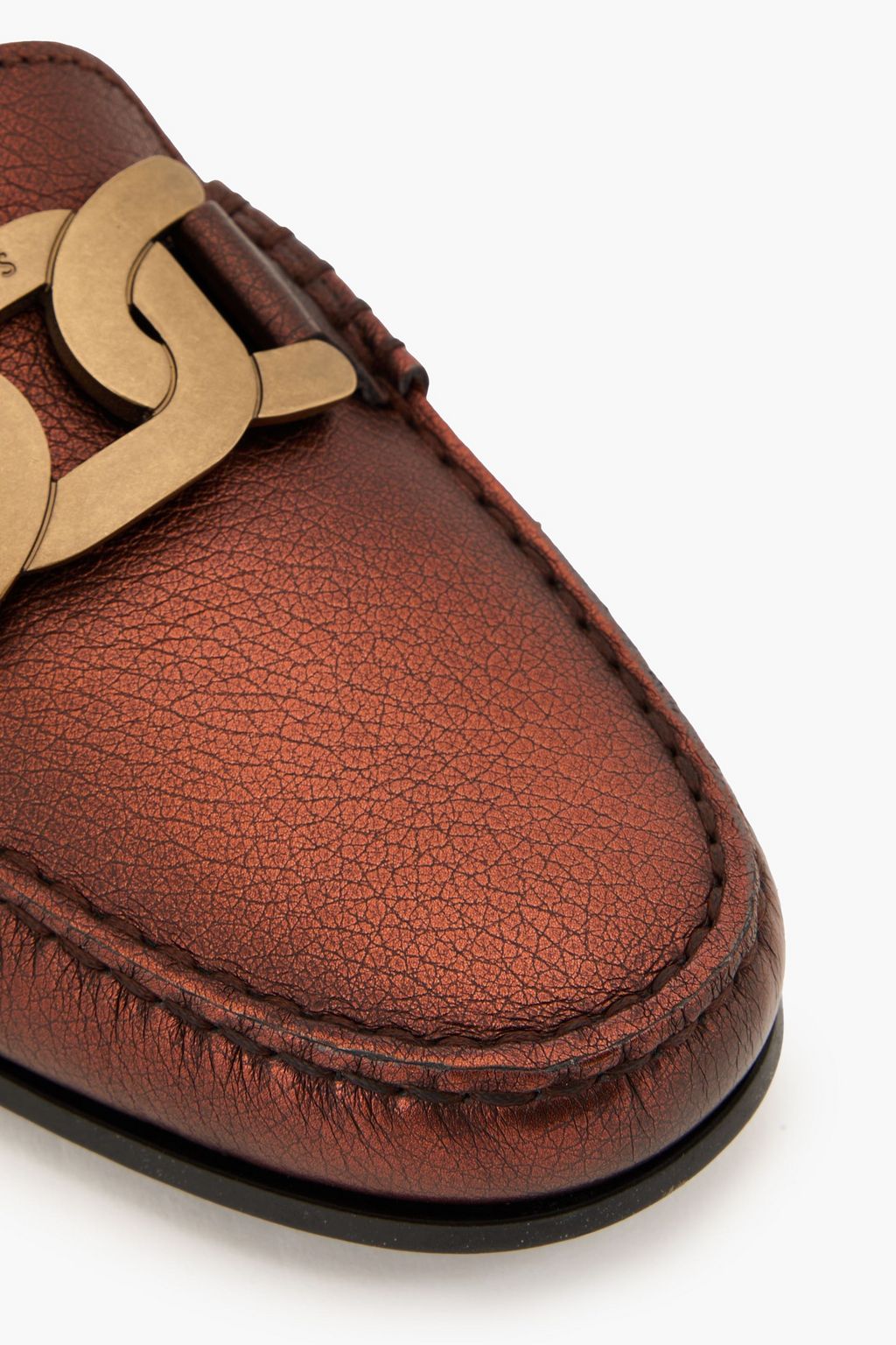 TOD'S Embellished textured-leather loafers