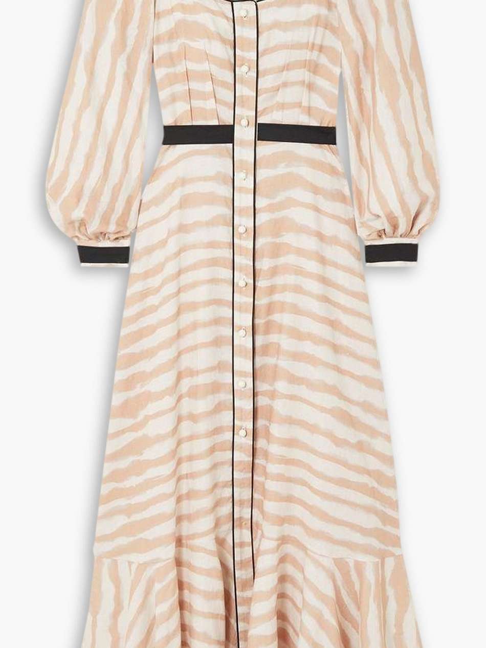 phoebe striped linen maxi dress