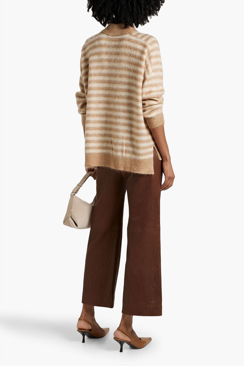 BRUNELLO CUCINELLI Bead-embellished striped knitted sweater