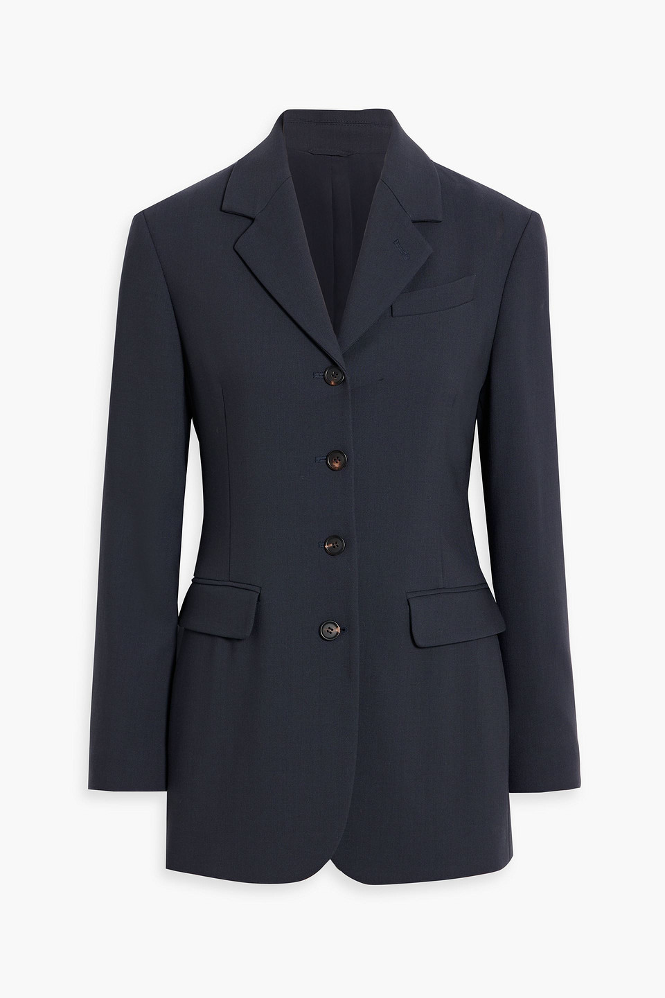 Brunello Cucinelli Bead-embellished Wool-blend Twill Blazer In Navy