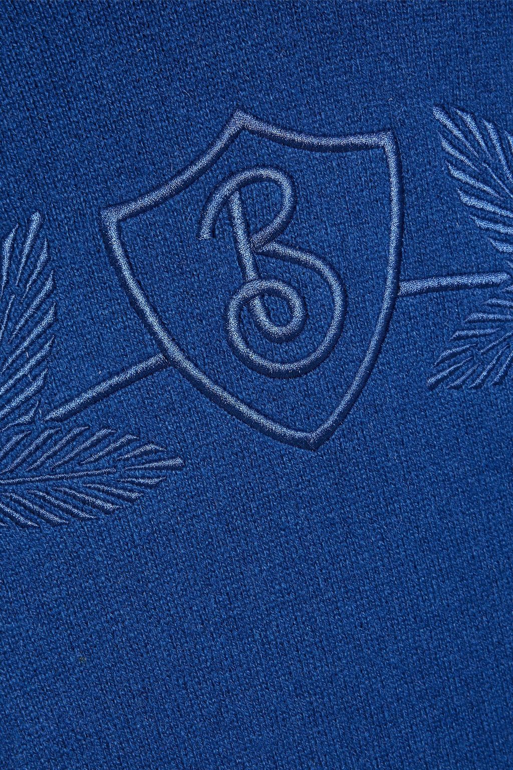 BURBERRY Embroidered cashmere-blend hoodie