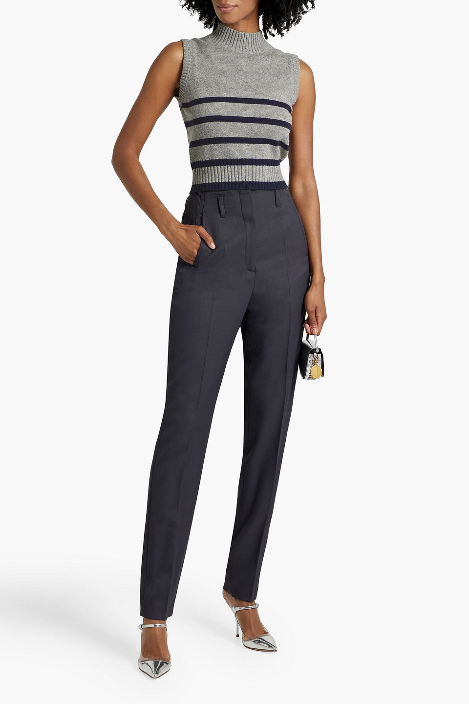 BRUNELLO CUCINELLI STRIPED CASHMERE VEST
