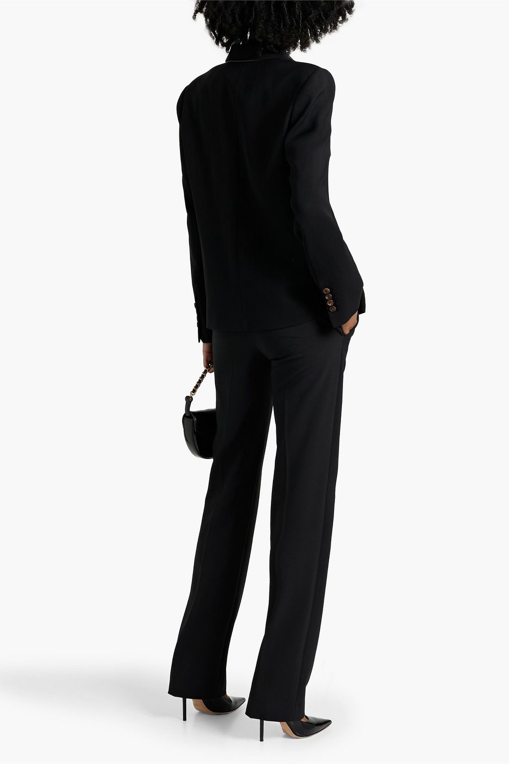 BRUNELLO CUCINELLI Double-breasted satin-trimmed twill blazer