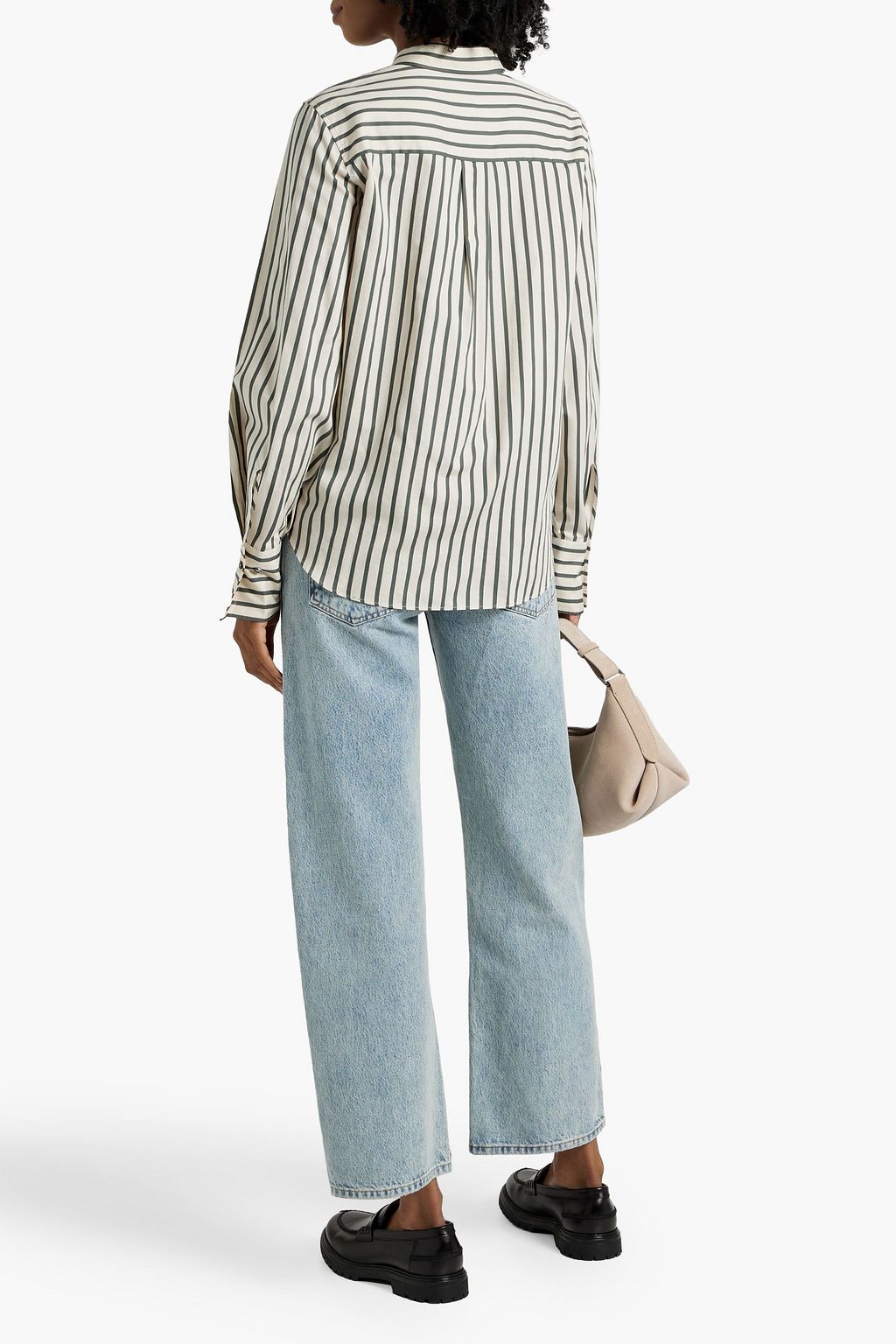 BRUNELLO CUCINELLI Striped cotton and silk-blend shirt