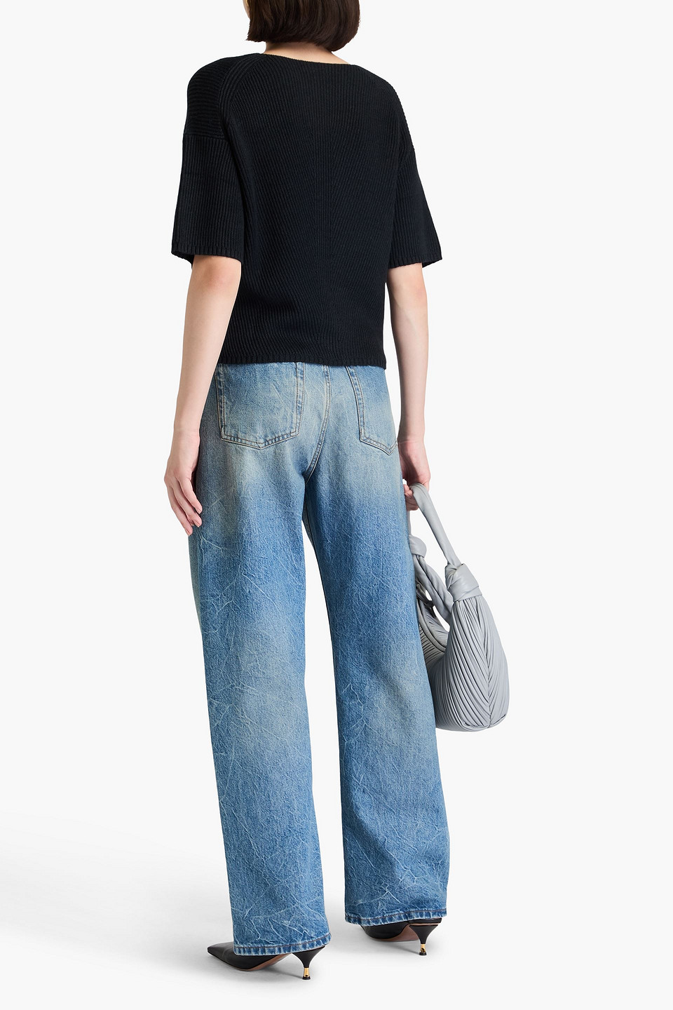 Joseph Ribbed Linen-blend Top In Black