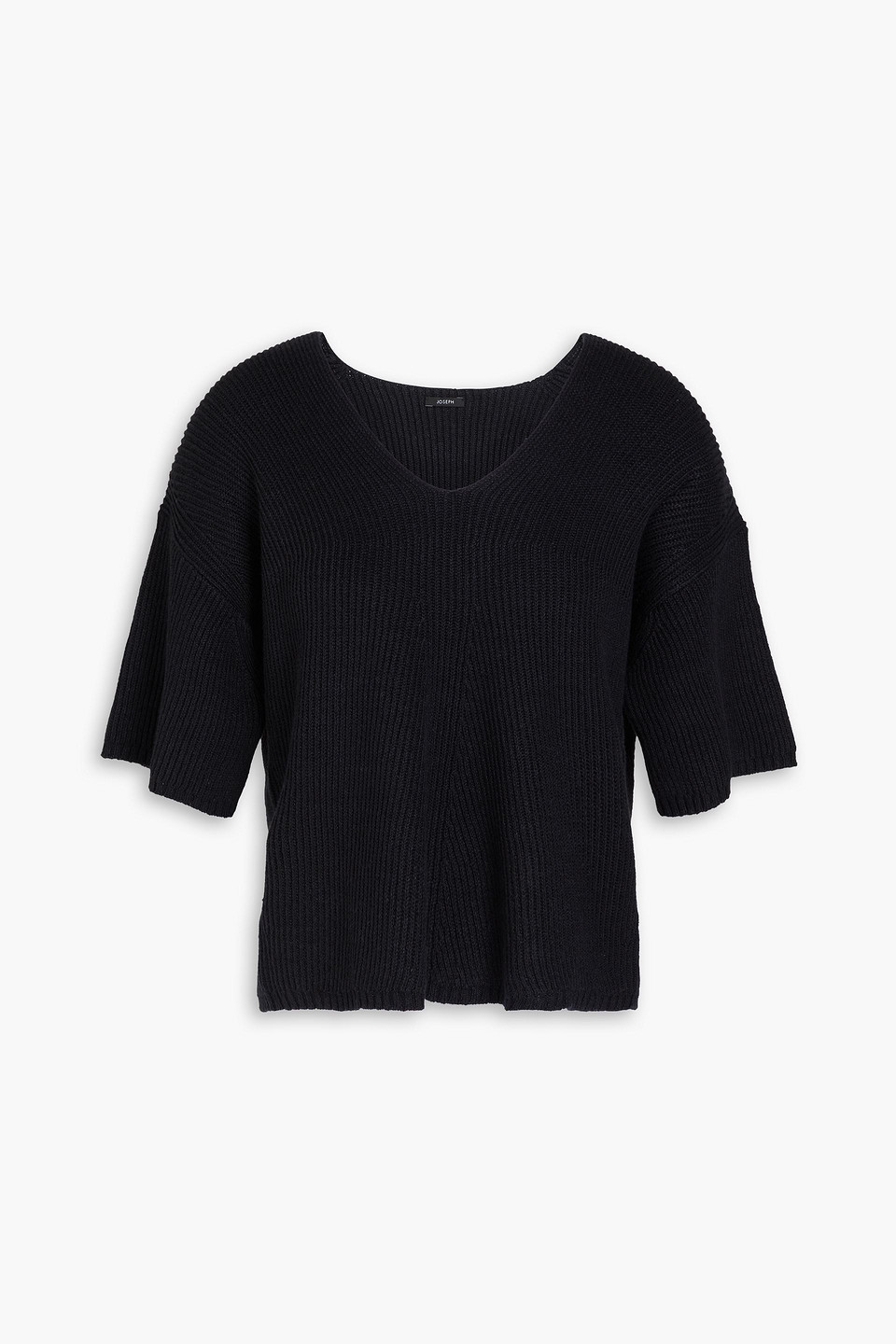 Joseph Ribbed Linen-blend Top In Black