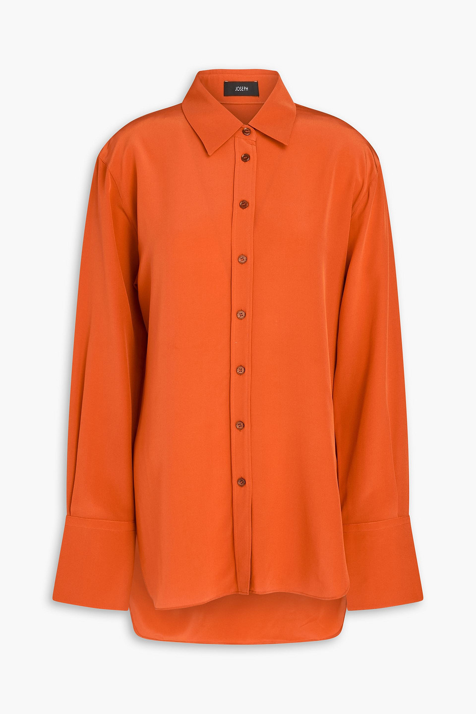 Joseph Silk Crepe De Chine Shirt In Orange