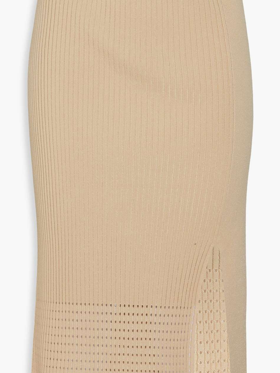 pointelle-trimmed ribbed-knit skirt
