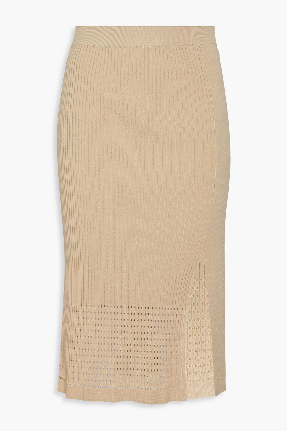Joseph Ribbed-knit Midi Skirt In Beige
