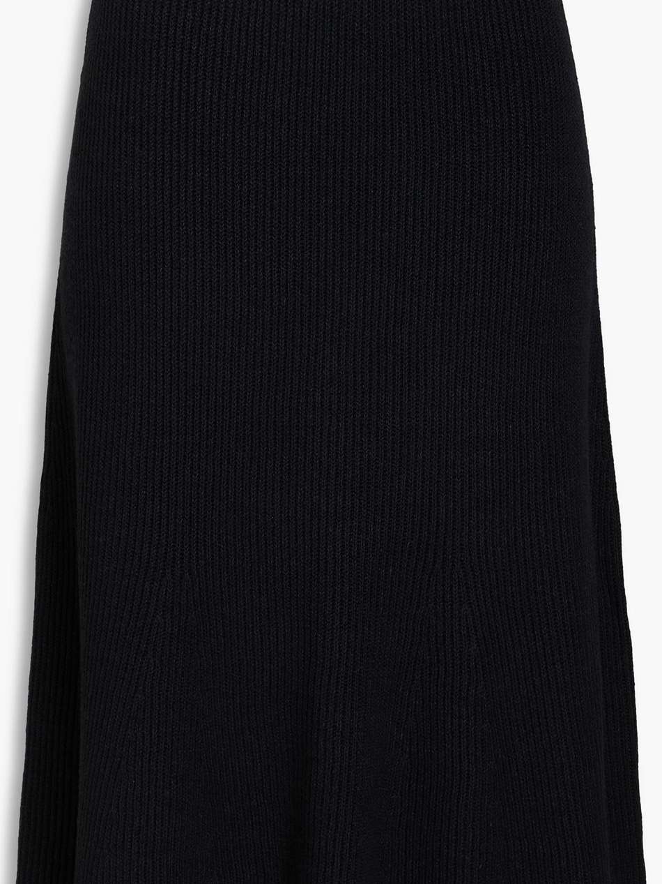 ribbed linen-blend skirt