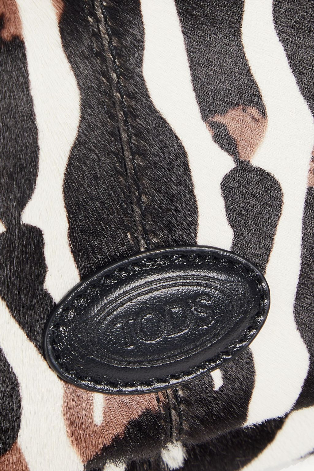 TOD'S Zebra-print calf hair clutch