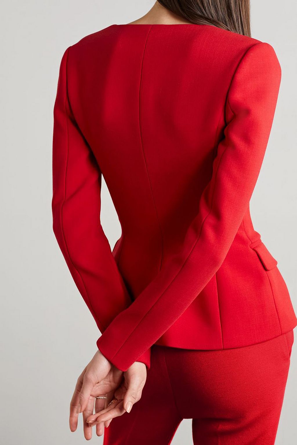 RALPH LAUREN PURPLE LABEL جاكيت شانتريا من مزيج الصوف بأسلوب بيبلوم