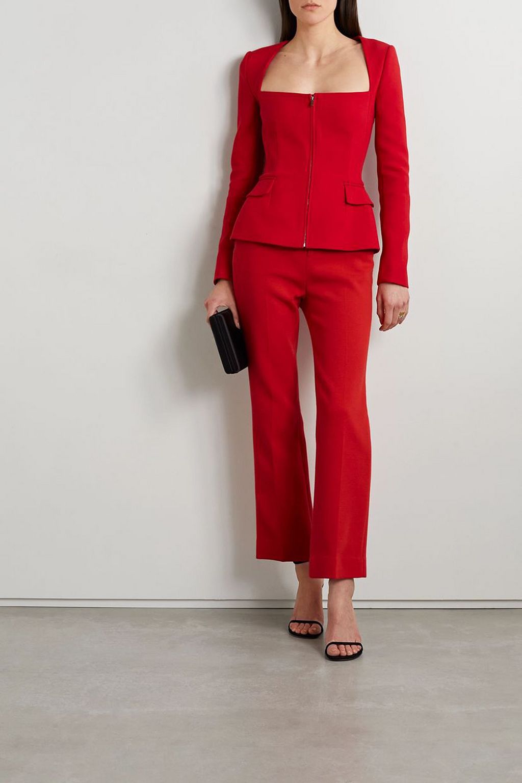 RALPH LAUREN PURPLE LABEL جاكيت شانتريا من مزيج الصوف بأسلوب بيبلوم