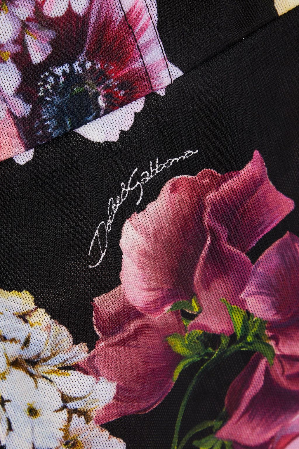DOLCE&GABBANA فستان متوسط الطول من الجيرسي المطاط بطبعة الأزهار