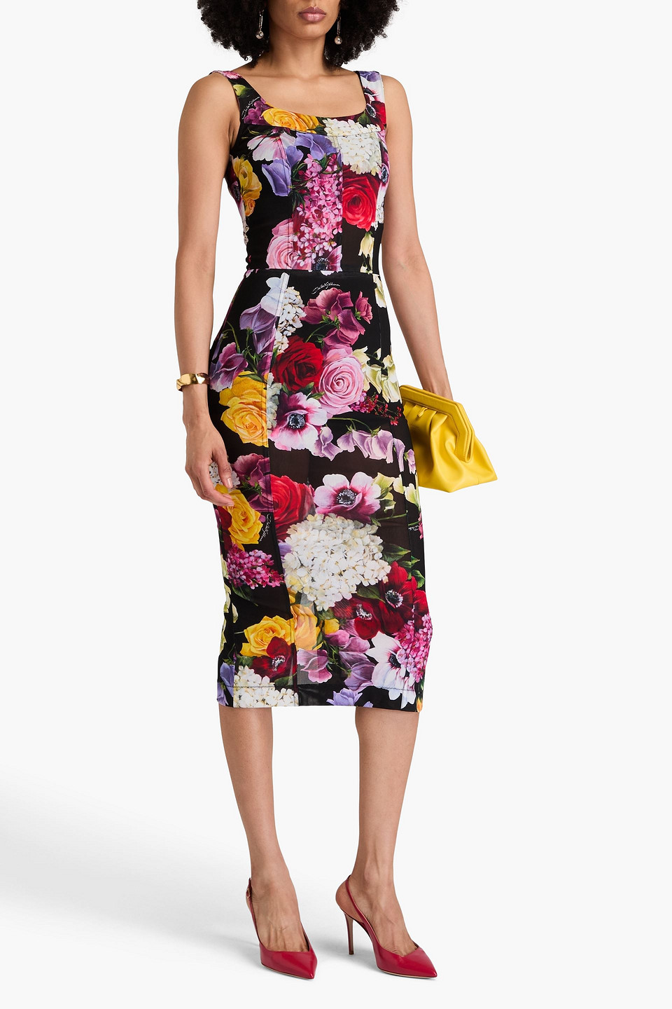 Dolce & Gabbana Floral-print Stretch-jersey Midi Dress