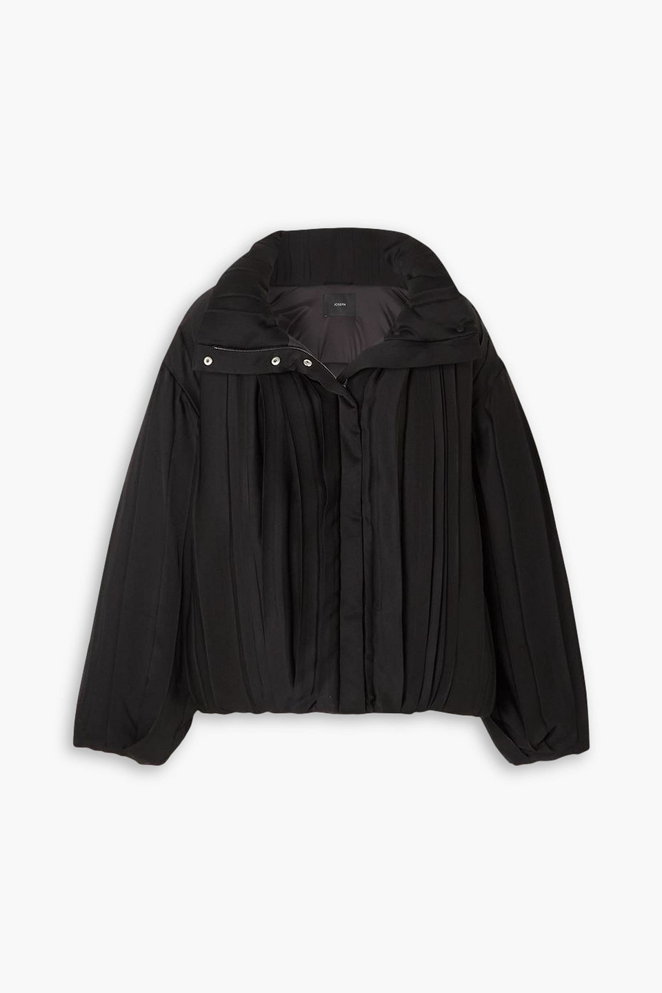 Joseph Hart Oversized Padded Plissé-satin Jacket In Black