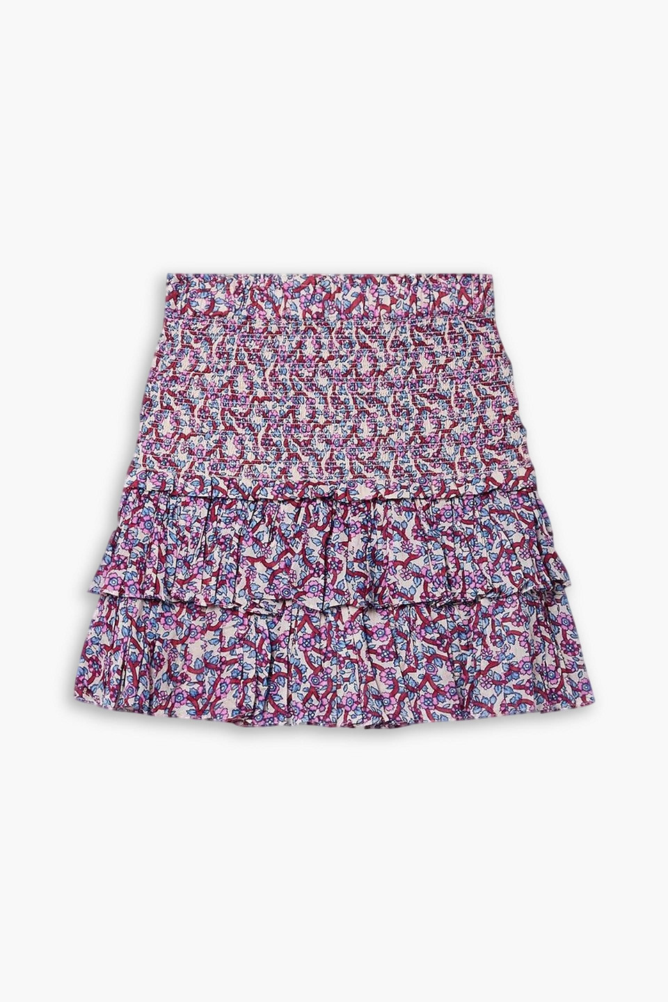 Isabel Marant Étoile Naomi Ruffled Floral-print Cotton-voile Mini Skirt In Blue