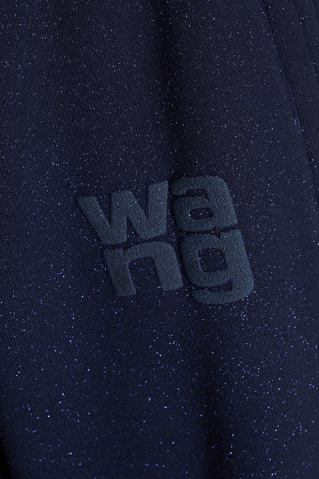 ALEXANDERWANG.T 글리터 장식 코튼 혼방 플리스 트랙 팬츠