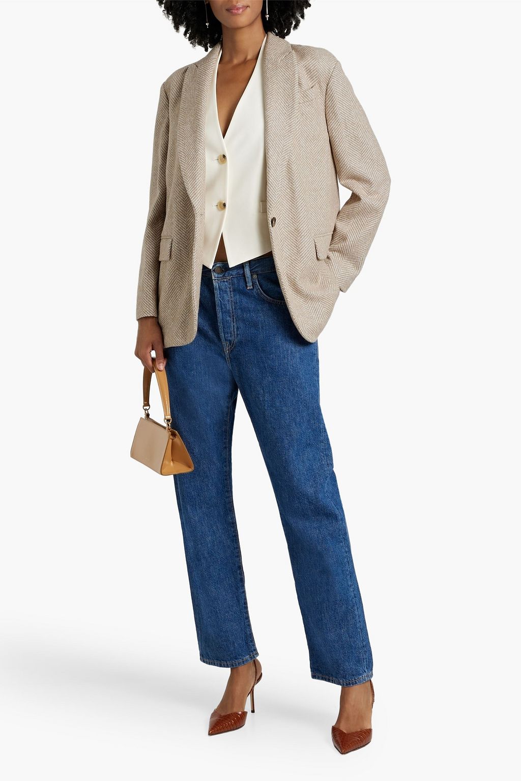 BRUNELLO CUCINELLI Herringbone tweed blazer