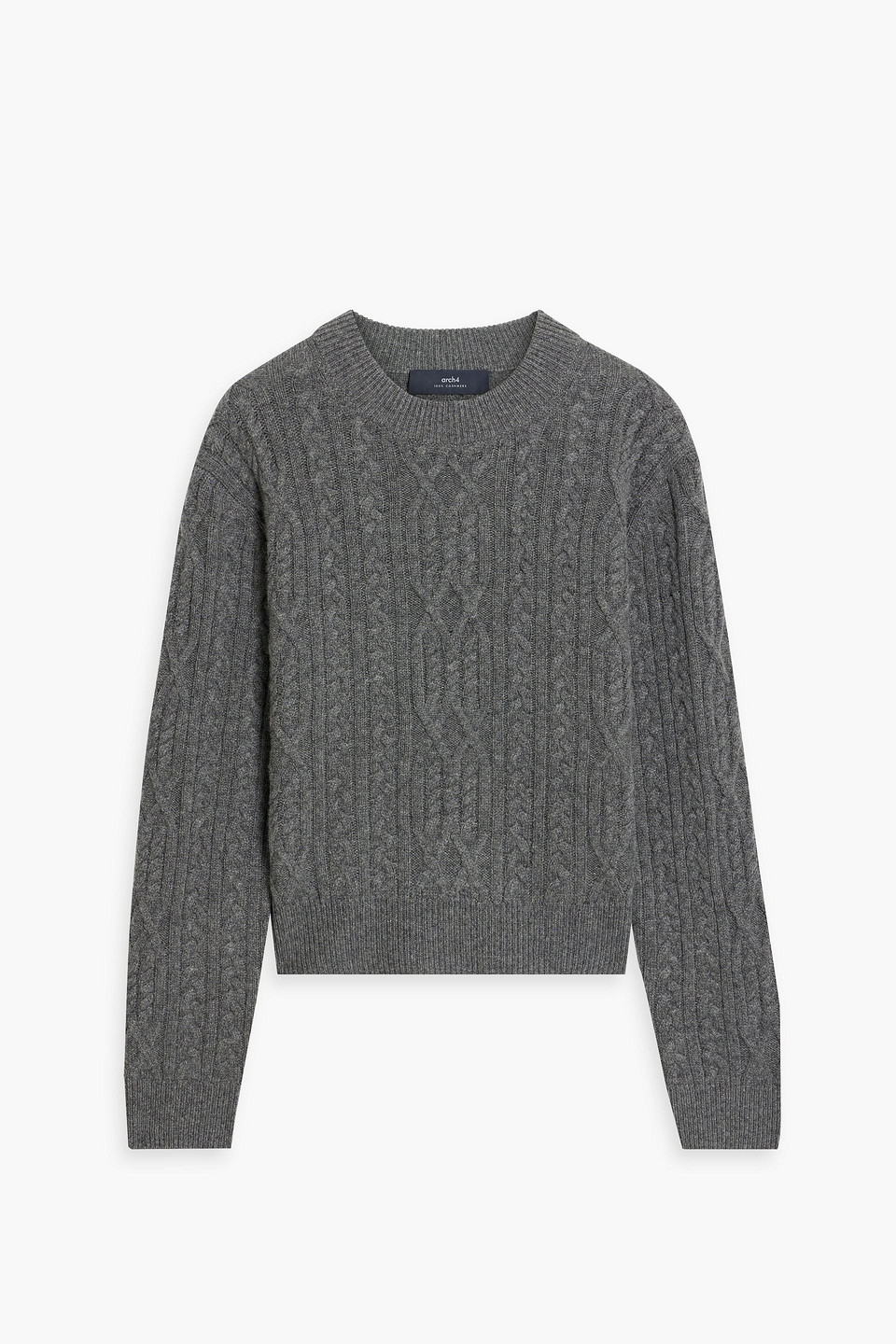 Arch4 Smithfield Cable-knit Cashmere Sweater In Dark Gray