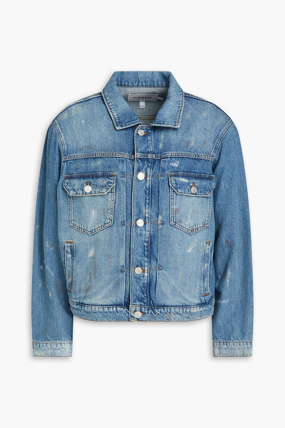 Frame Bemalte Jeansjacke In Blue