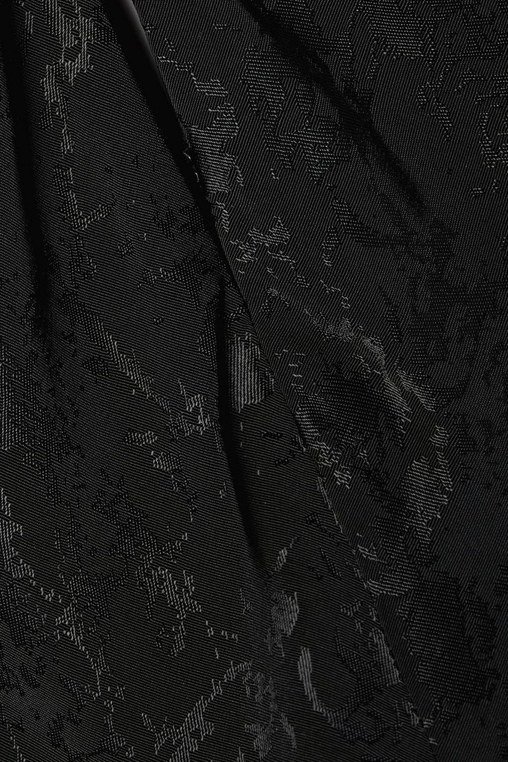 SIMKHAI Madelyn fringed cutout satin-jacquard midi dress