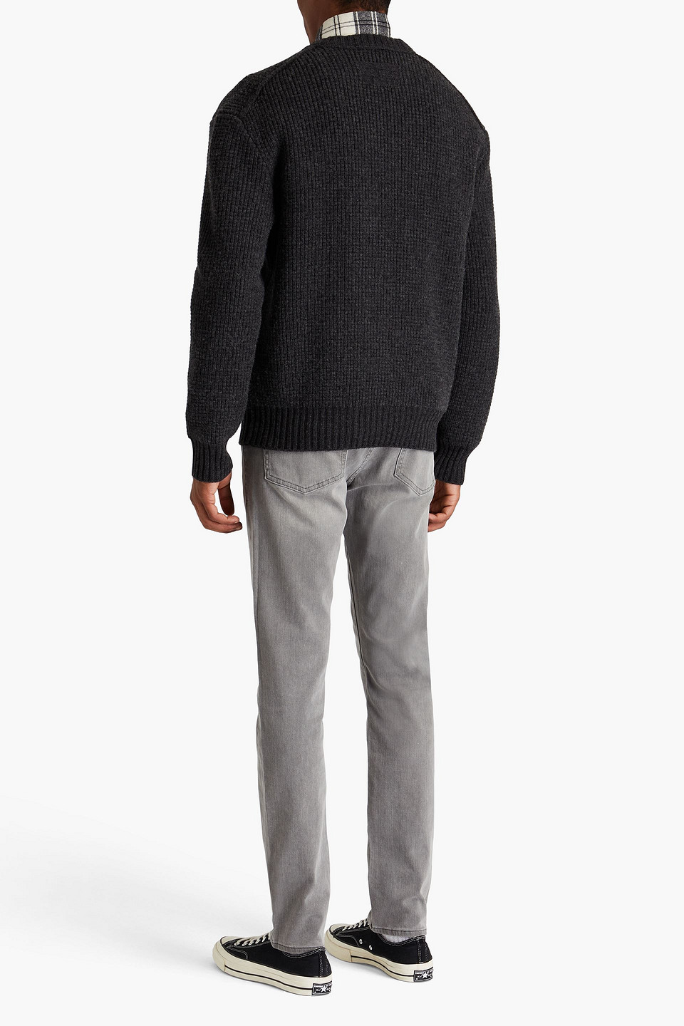 Frame Cashmere Crew-neck Sweater In Charcoal
