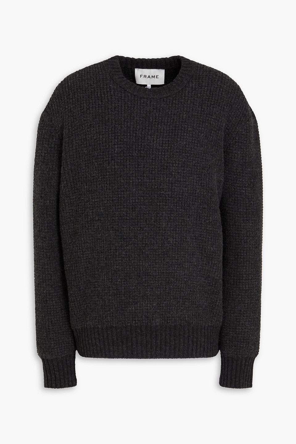 Frame Cashmere Crew-neck Sweater In Charcoal