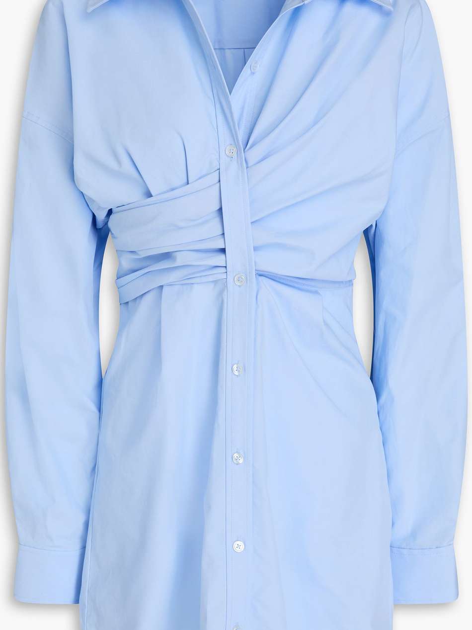 cotton-poplin mini shirt dress