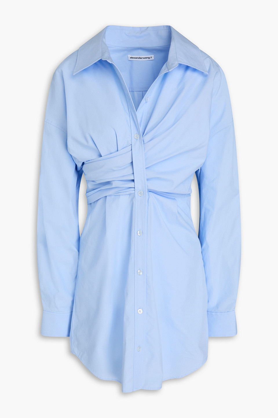 Alexander Wang T Cotton-poplin Mini Shirt Dress In Light Blue