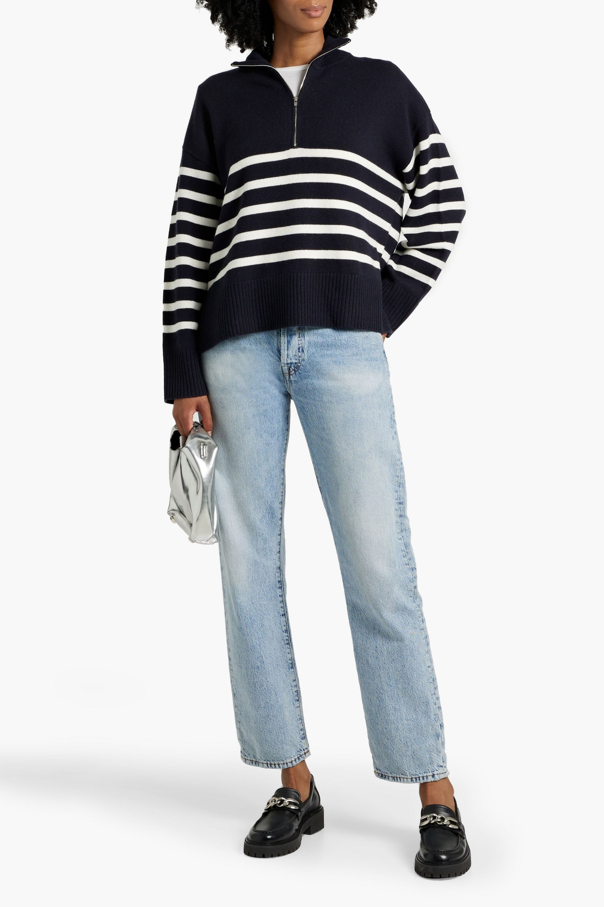 arch4 Wandsworth striped cashmere half-zip sweater