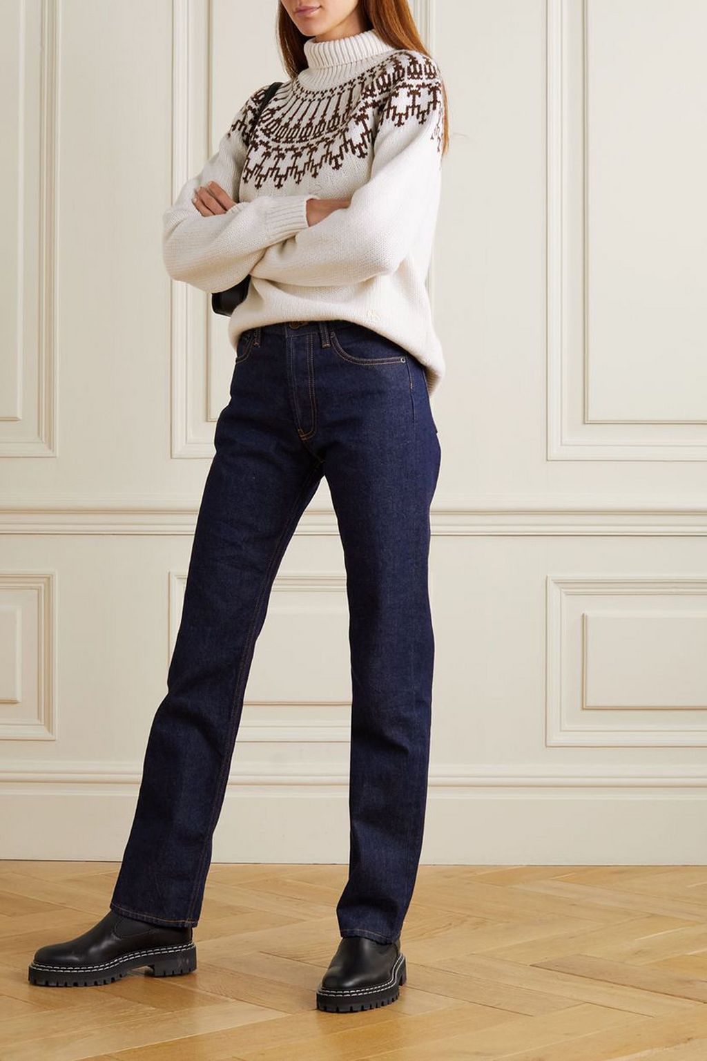 TORY SPORT Fair Isle merino wool turtleneck sweater