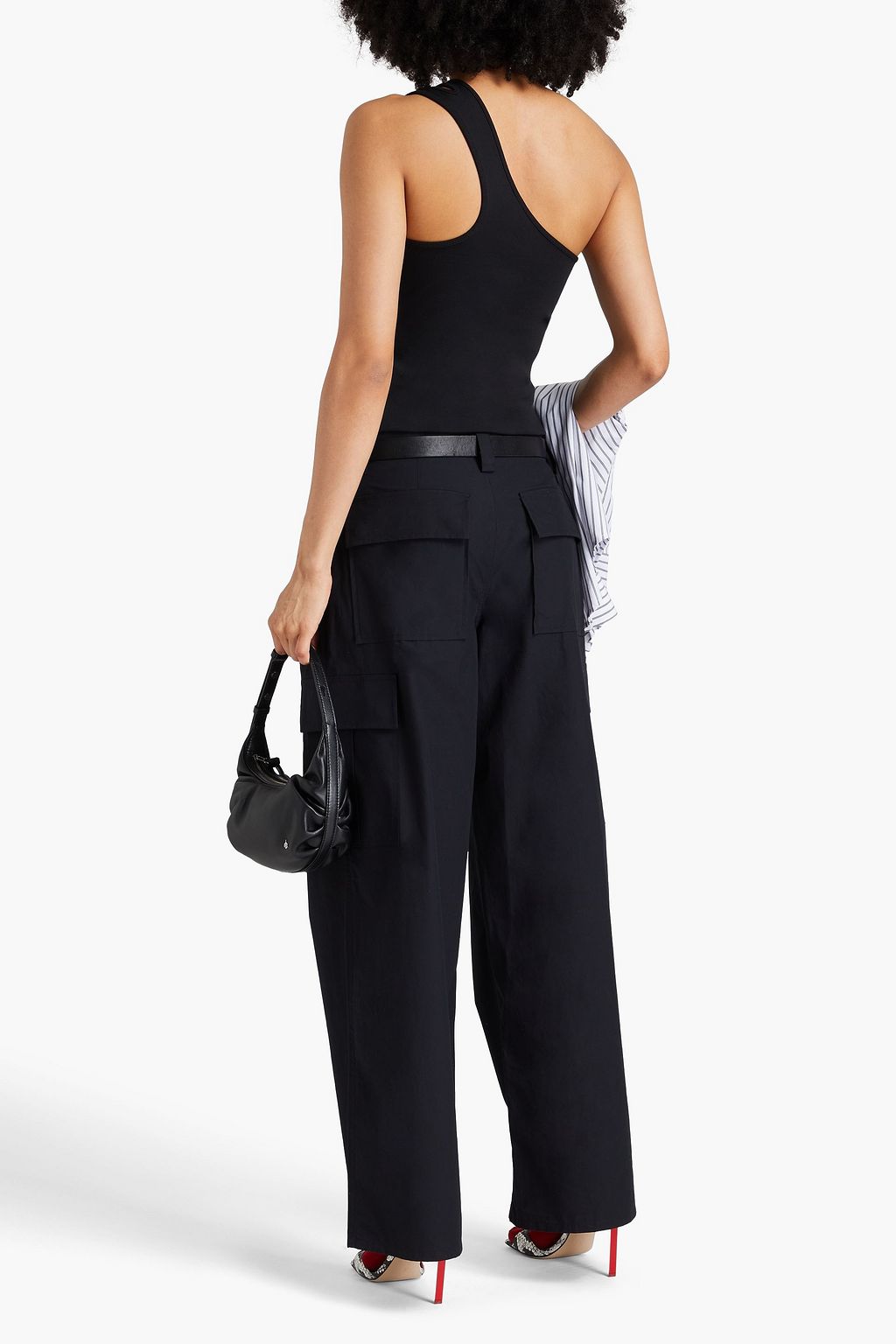 ALEXANDERWANG.T 코튼 포플린 와이드 카고 팬츠