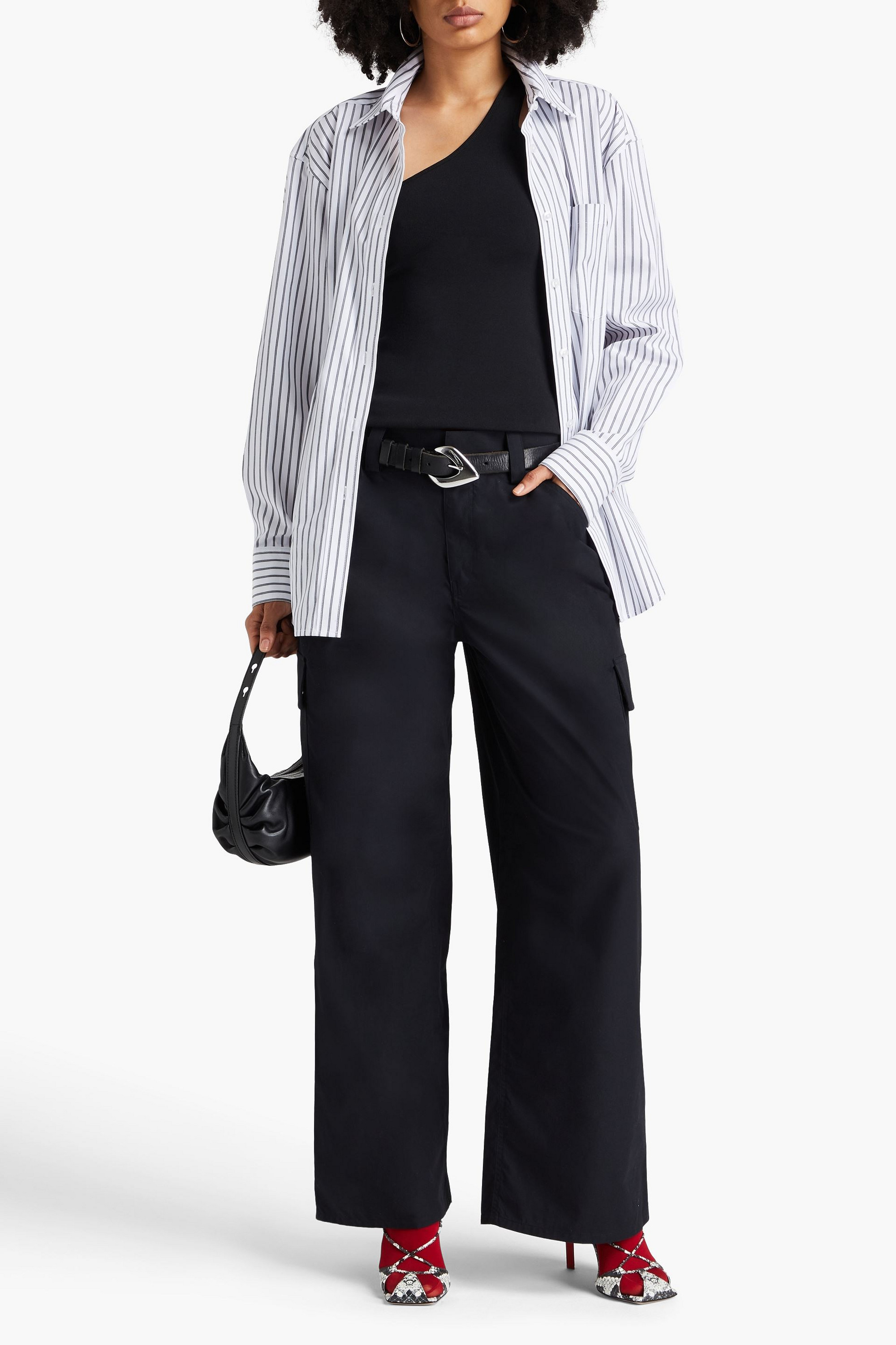 ALEXANDERWANG.T Cotton-poplin wide-leg cargo pants