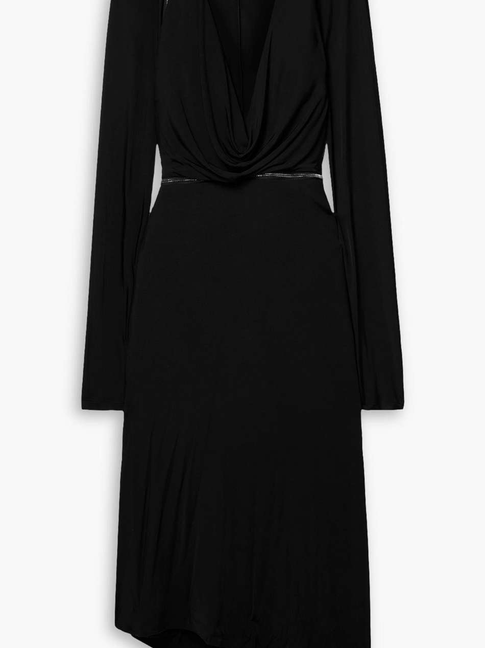 convertible asymmetric draped jersey dress