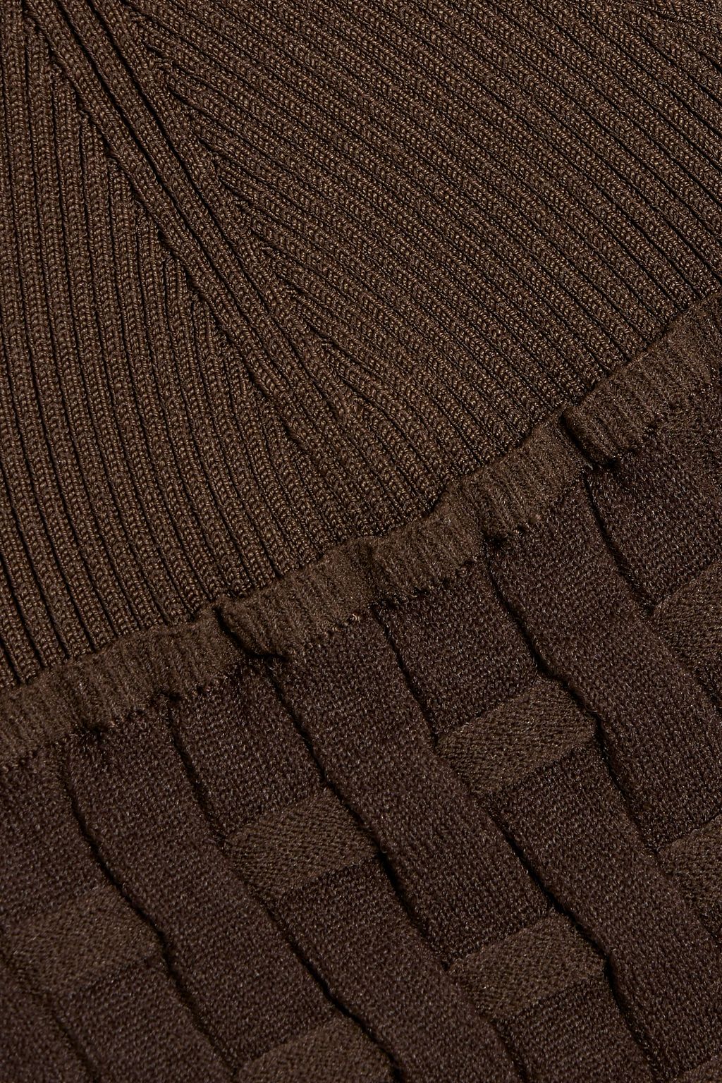 JACQUEMUS Paneled waffle-knit mini dress