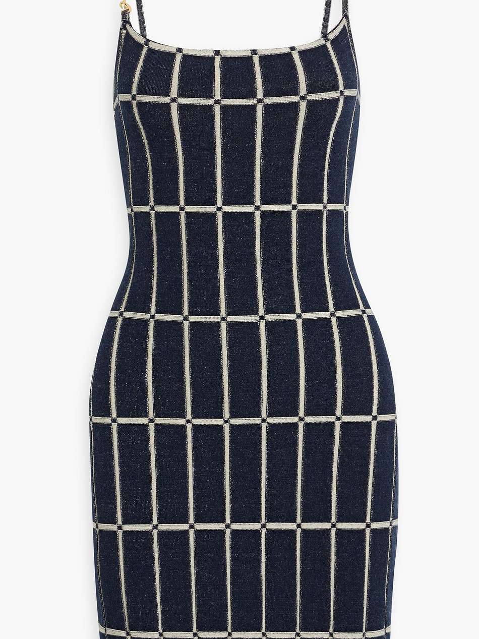 malha jacquard-knit mini dress