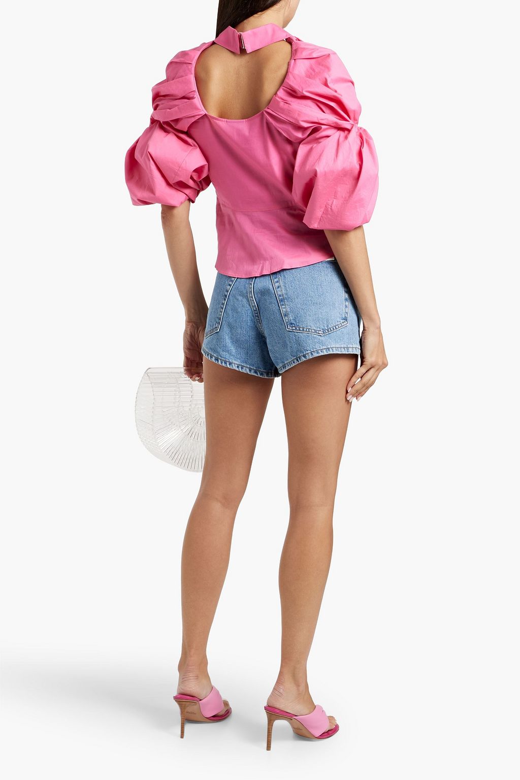 JACQUEMUS Cutout cotton-blend poplin shirt