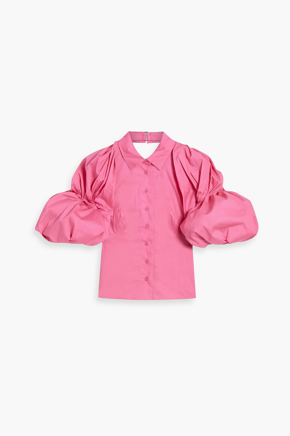 Jacquemus Cutout Cotton-blend Poplin Shirt In Pink
