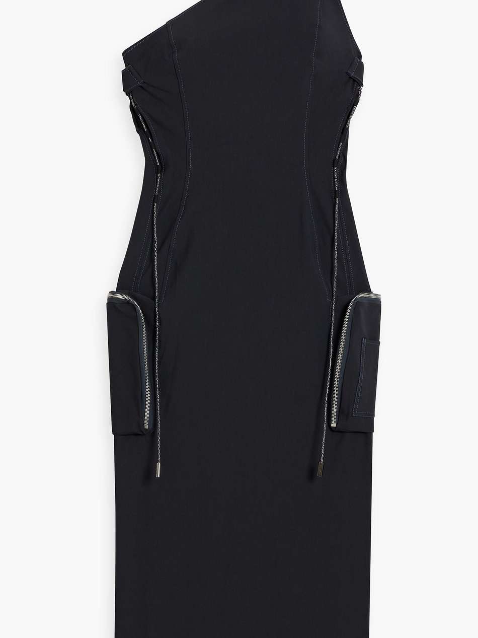 marrone one-shoulder cutout twill midi dress