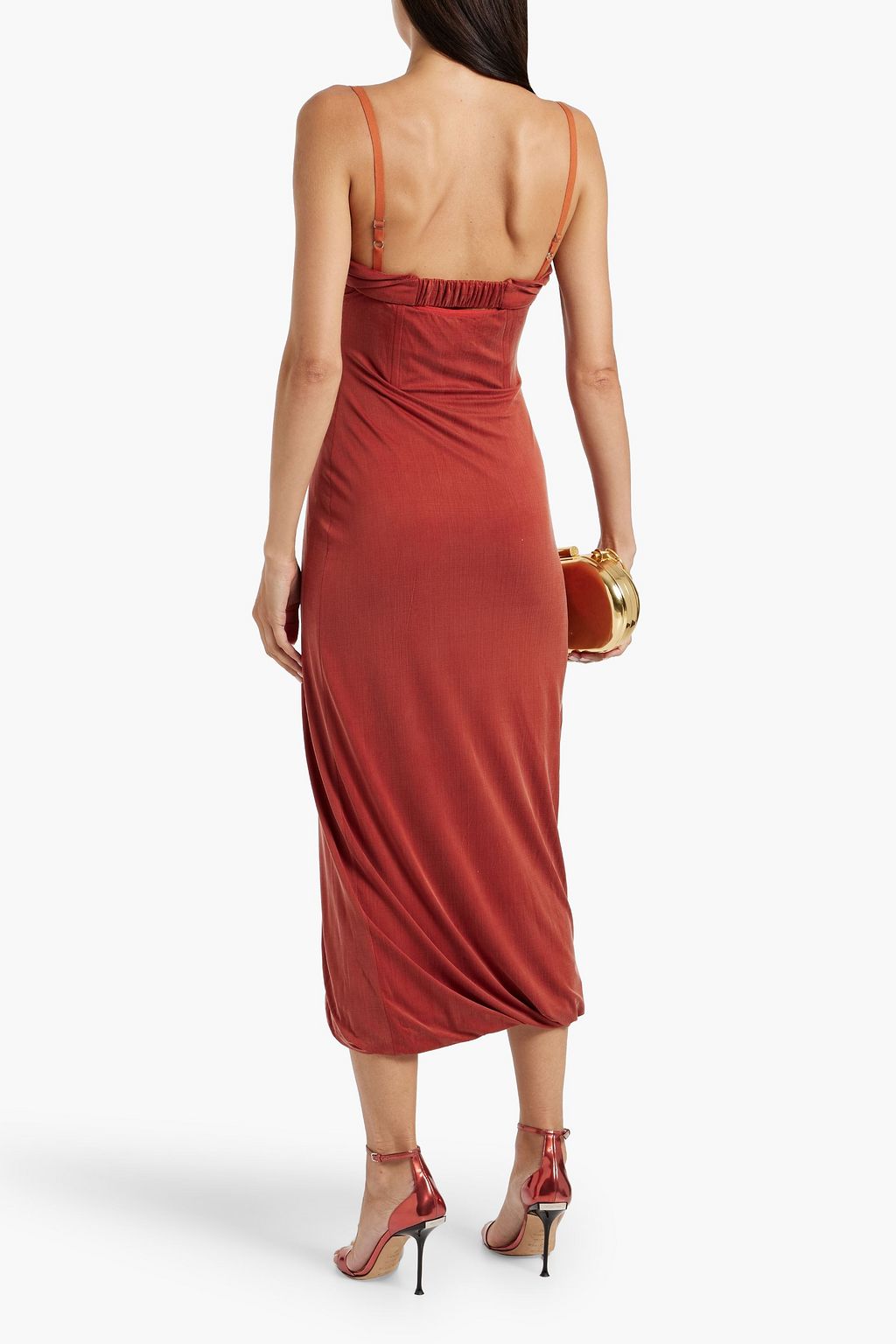 JACQUEMUS Praia cupro-blend midi dress