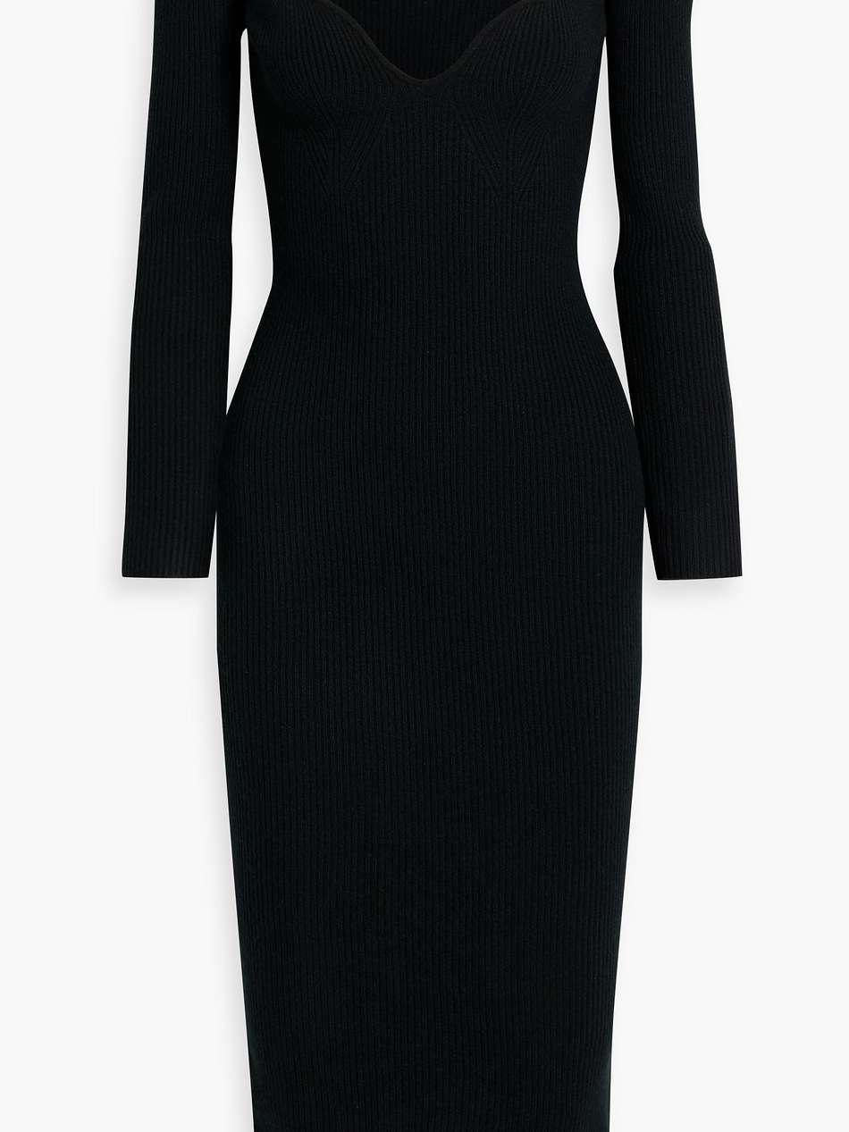 coco ribbed cashmere midi dress