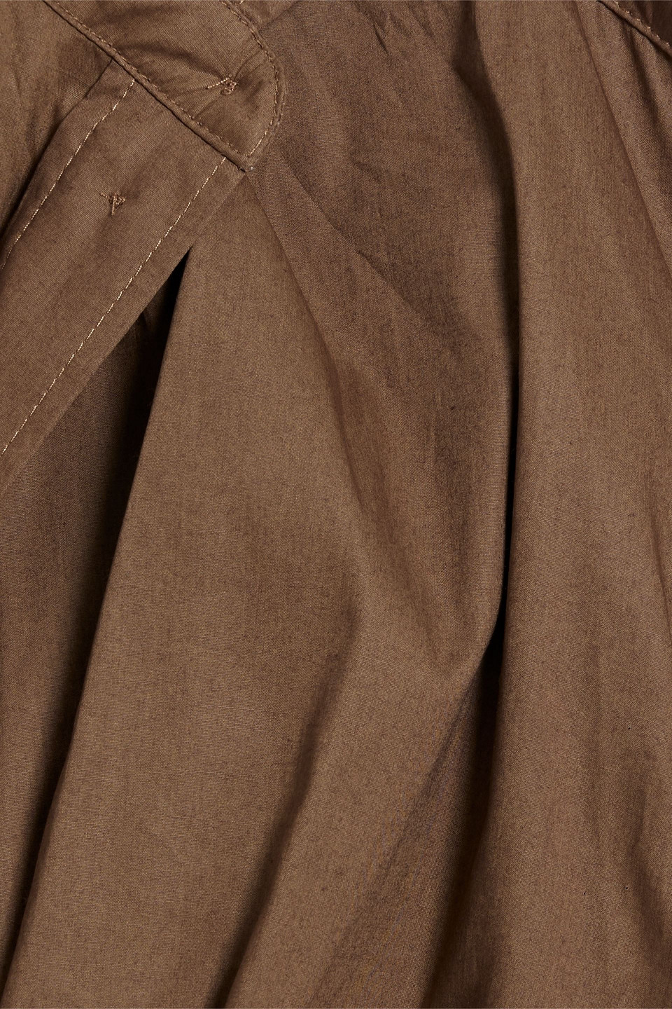 Jacquemus Plidao Cropped Embellished Cotton-blend Poplin Shirt In Brown