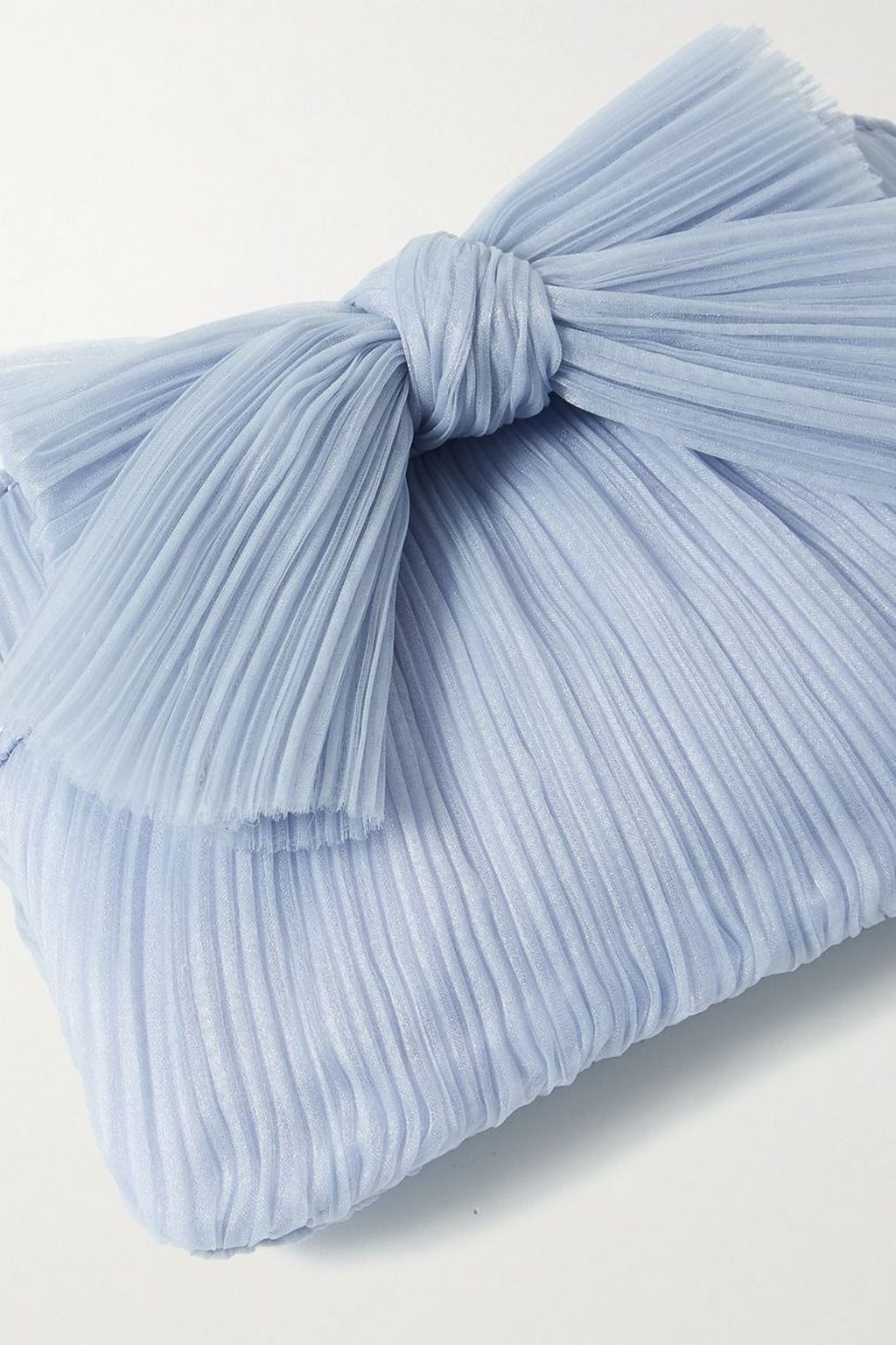 LOEFFLER RANDALL Rochelle bow-embellished plissé-organza clutch
