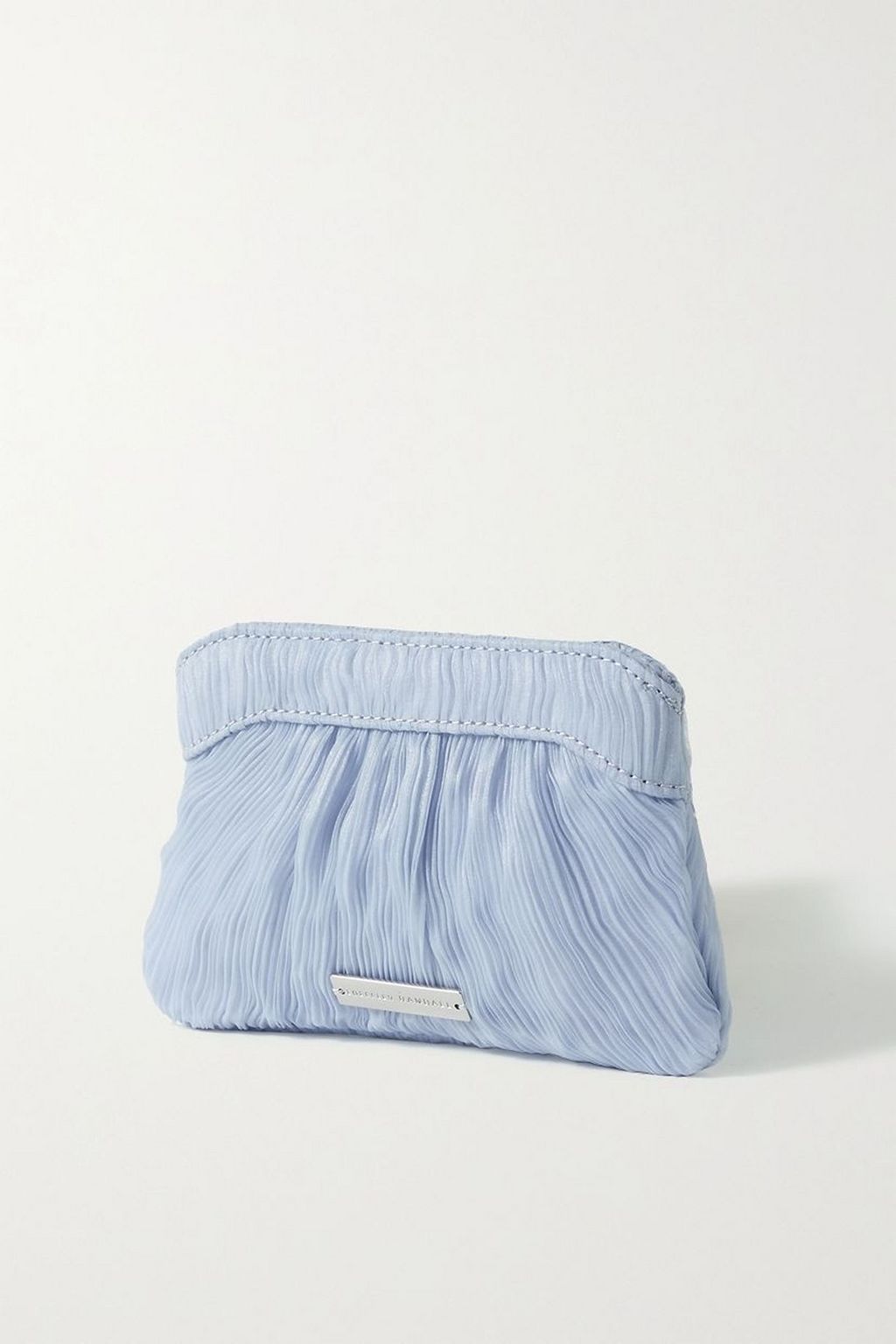 LOEFFLER RANDALL Rochelle bow-embellished plissé-organza clutch