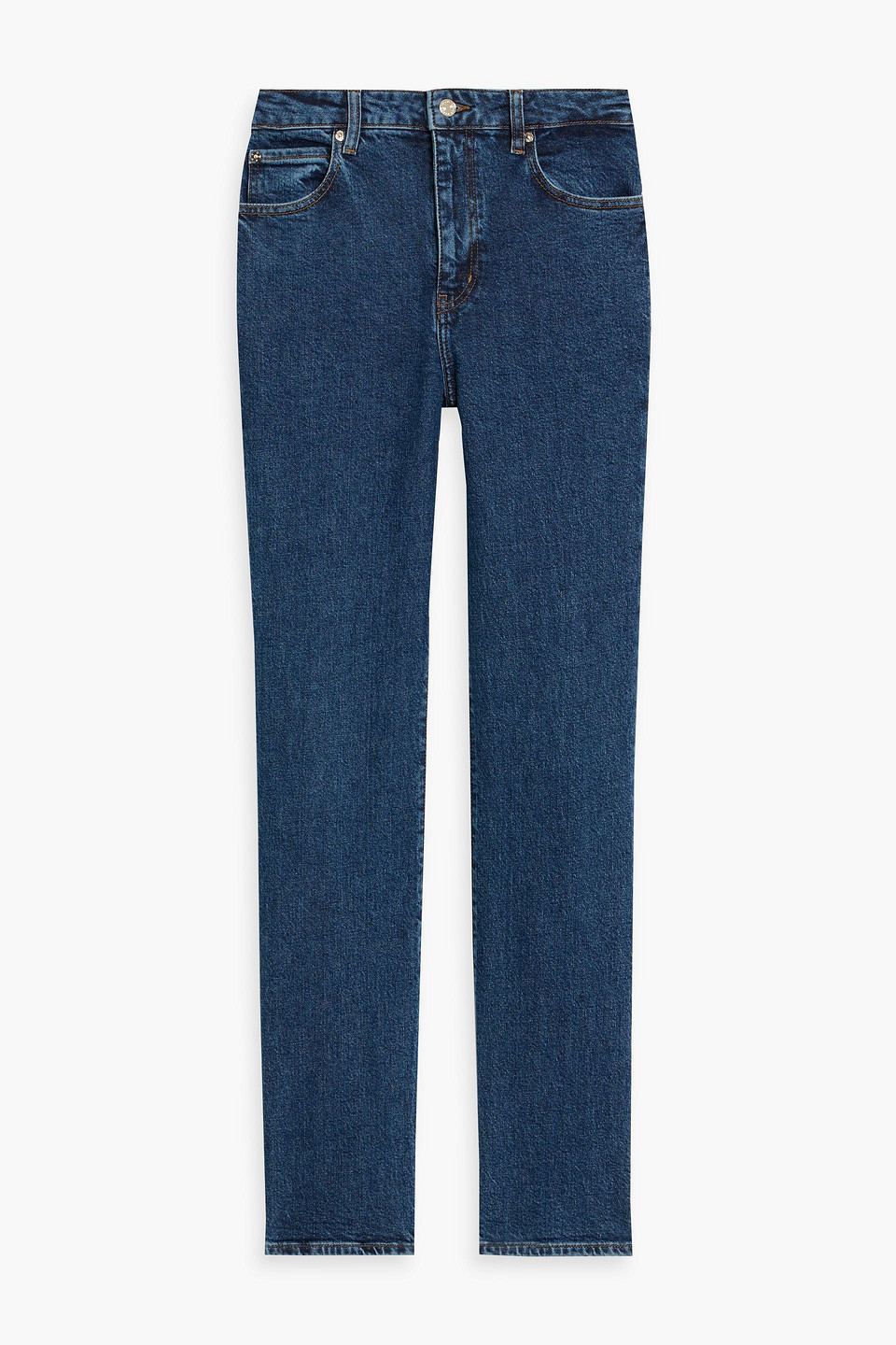 Frame The Ruler High-rise Slim-leg Jeans In Blue