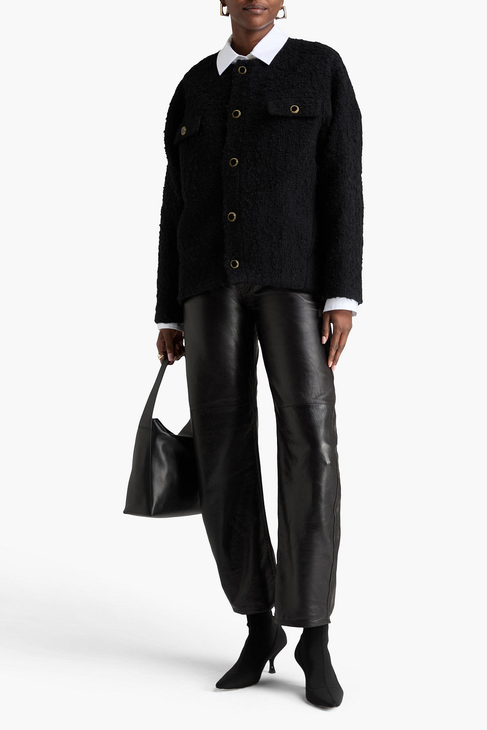 Frame - Jacke Aus Bouclé-tweed - Schwarz - L 