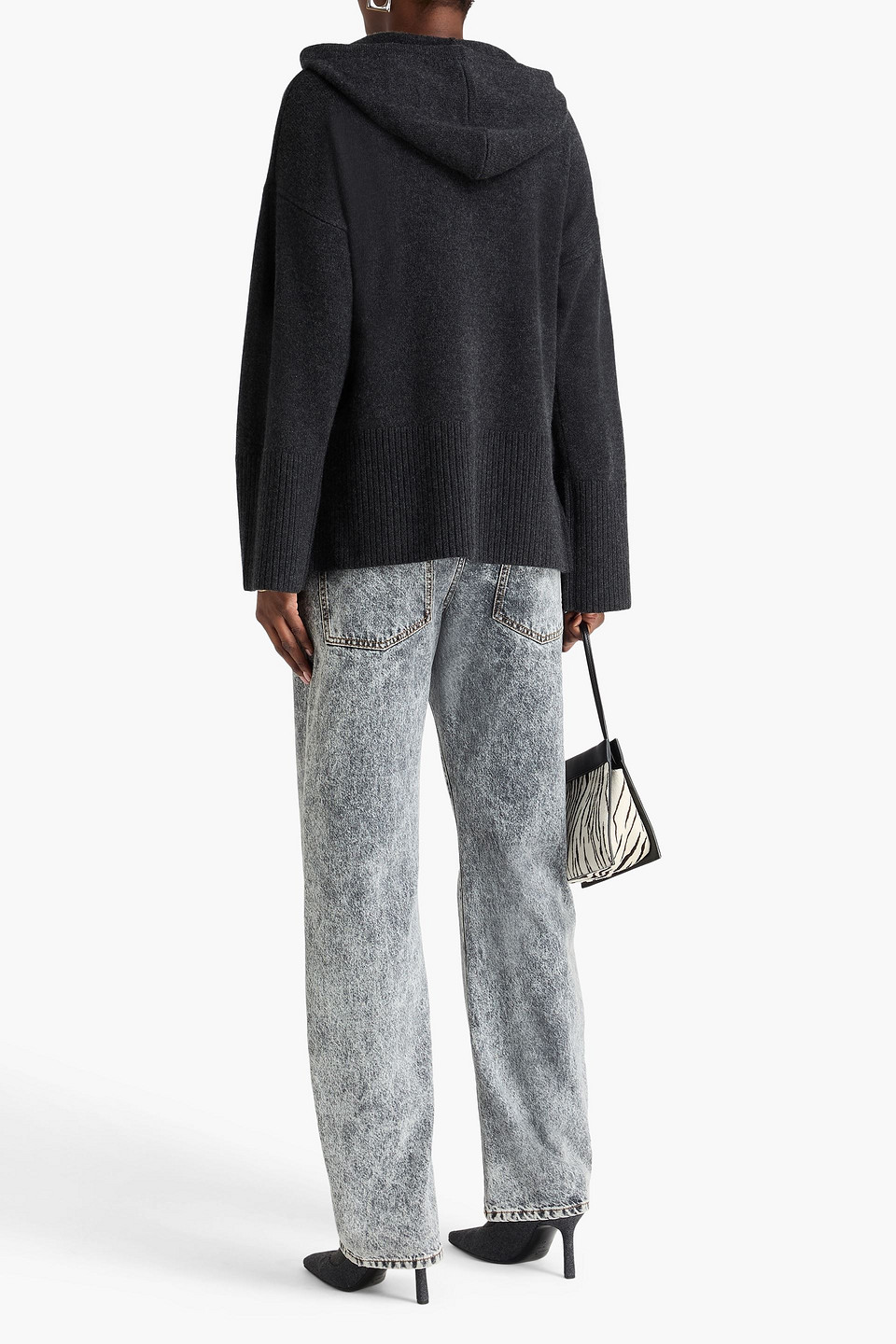 Frame Cashmere Hoodie In Gray