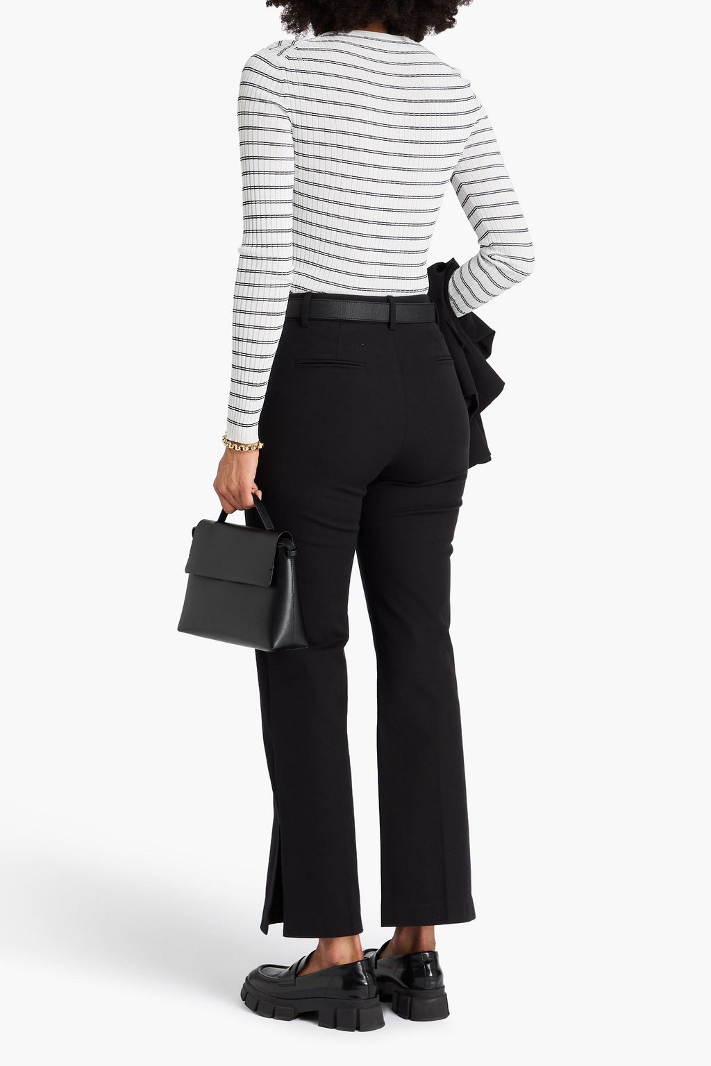 FRAME Stretch-cotton twill flared pants